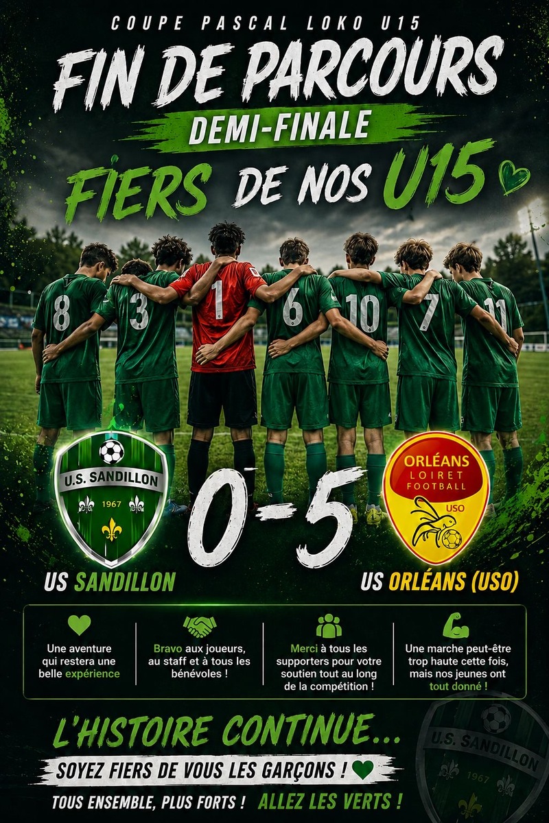 Fin de parcours pour nos U15 en coupe LOKO